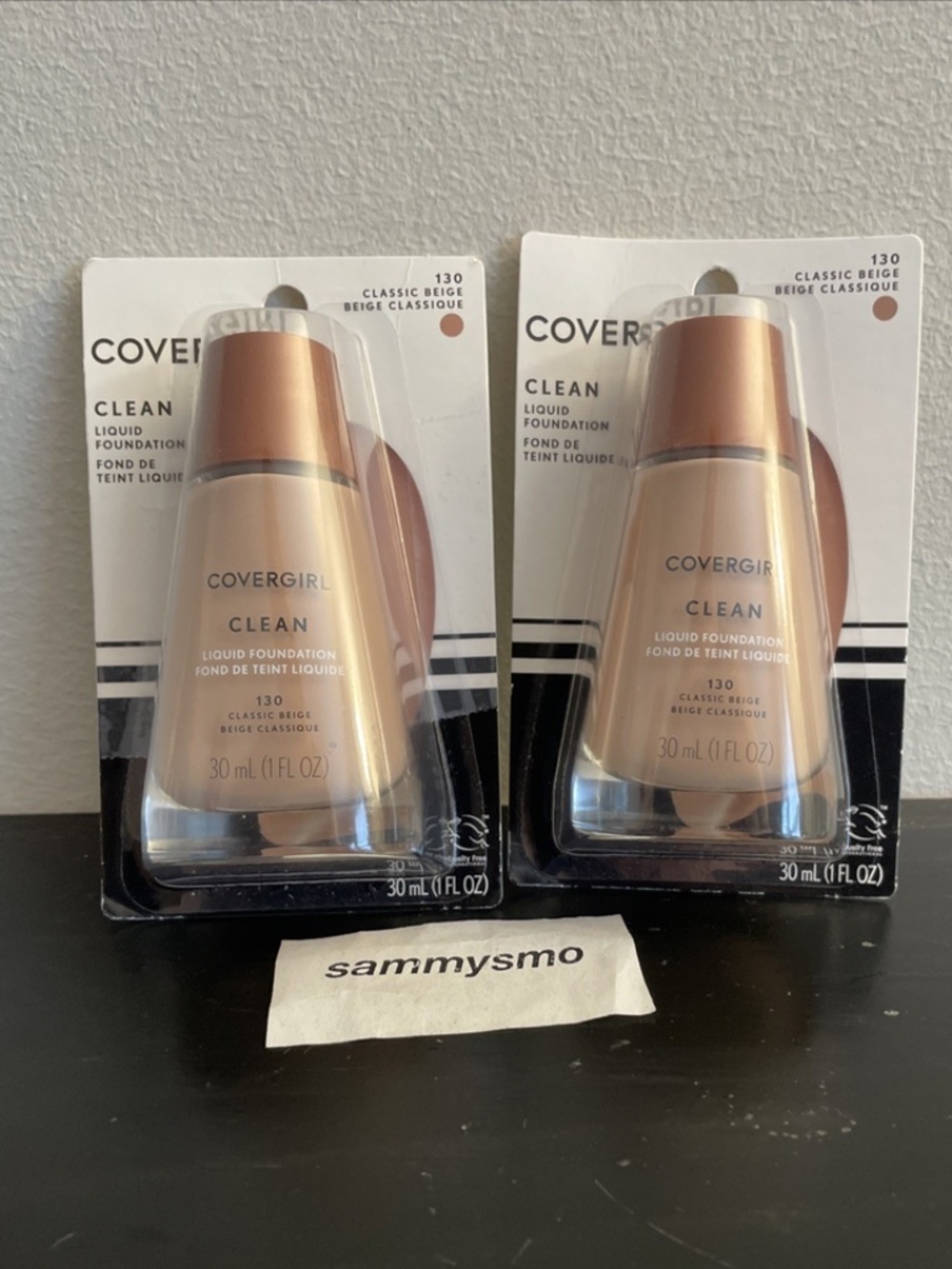 Covergirl Clean Liquid Foundation 130 Classic Beige 1 oz x2